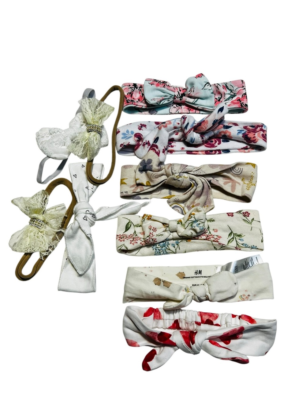 Baby Girls H&M Floral & Lace‎ Kids Headband Set - Pink, White, Cream, Red, Blue
